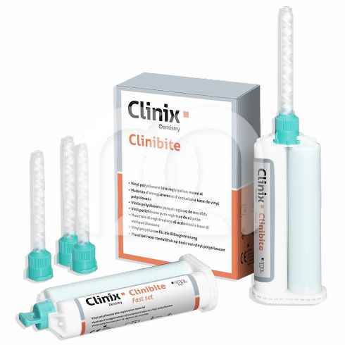 Silicone d'Enregistrement Occlusion Clinibite (2x50ml + 12 Embouts)