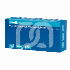 GEPOEDERDE LATEX HANDSCHOENEN MEDIBASE (100)