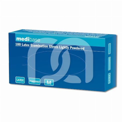 GEPOEDERDE LATEX HANDSCHOENEN MEDIBASE (100)