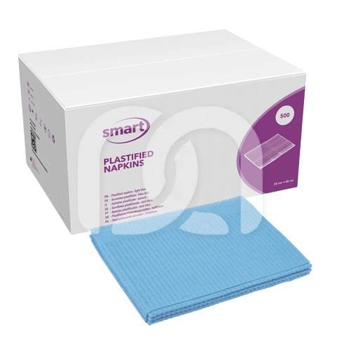 SERVIETTES PLASTIFIEES BLEU (500)
