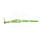 Interdentale Borsteltjes Met Gebogen Kop (25) : DIAMETER:0.4 MM, MAAT:LANG, HOOFDKLEUR:GROEN