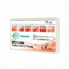 Pointes de Gutta-Percha ISO Taper 4% Marquées (60)
