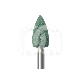 Polisher Abrasief Keramiek RA Vlam (12 Stuks) : VORM VAN BOOR EN POLISHER:VLAM, DIAMETER:5 MM, GRAAN:GEMIDDELD